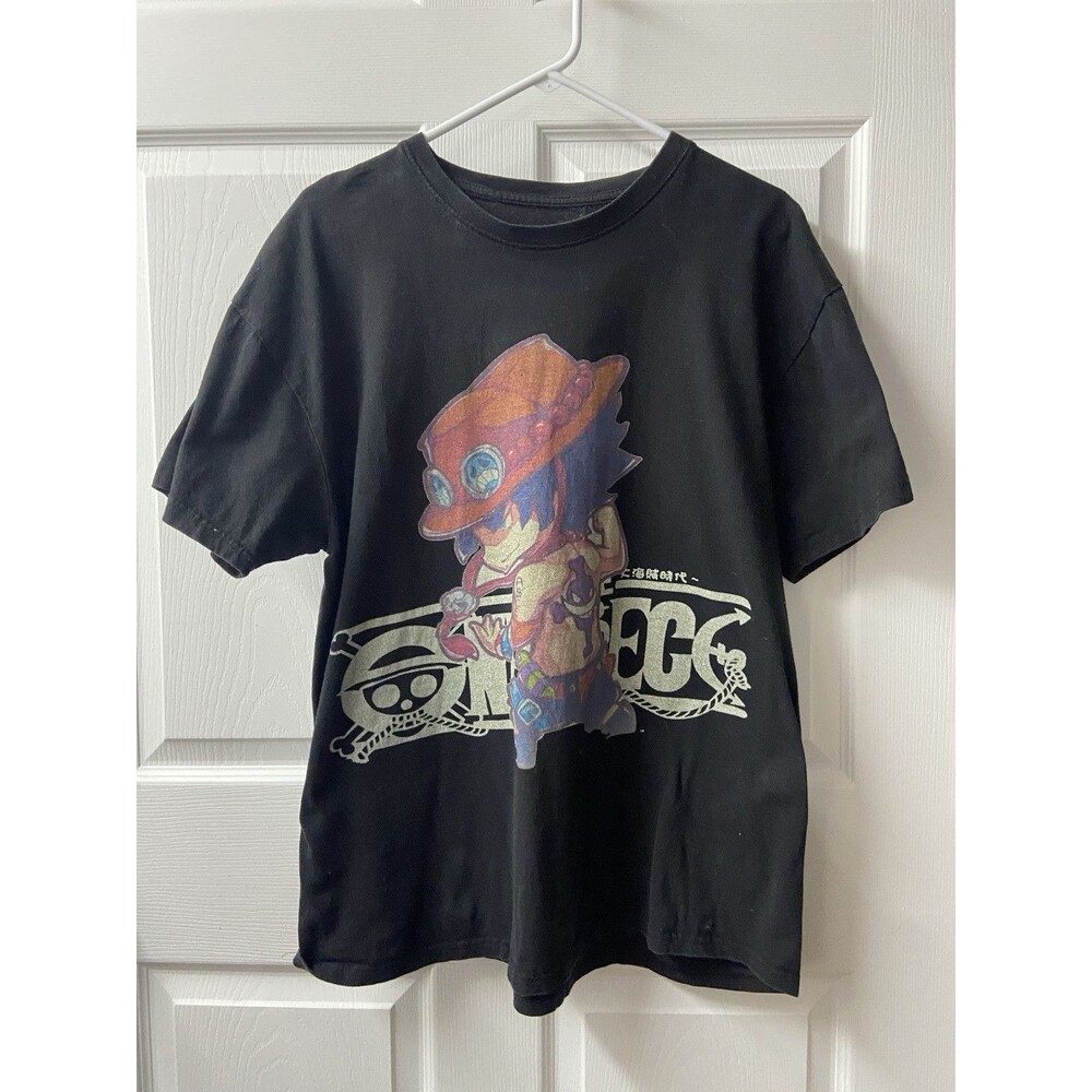 Neverland Portgas D Ace Anime Mens XL Graphic Black T-shirt